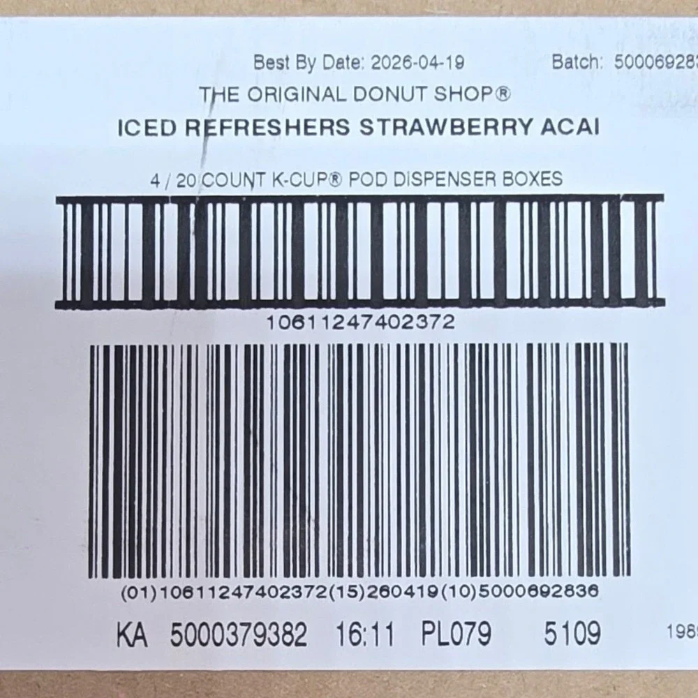The Original Donut Shop Iced Refreshers Strawberry Acai K-Cup Pods 80 Count Bulk